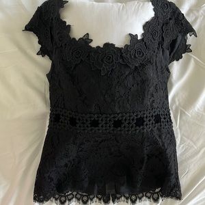 Nanette Lenore size 4 black lace top